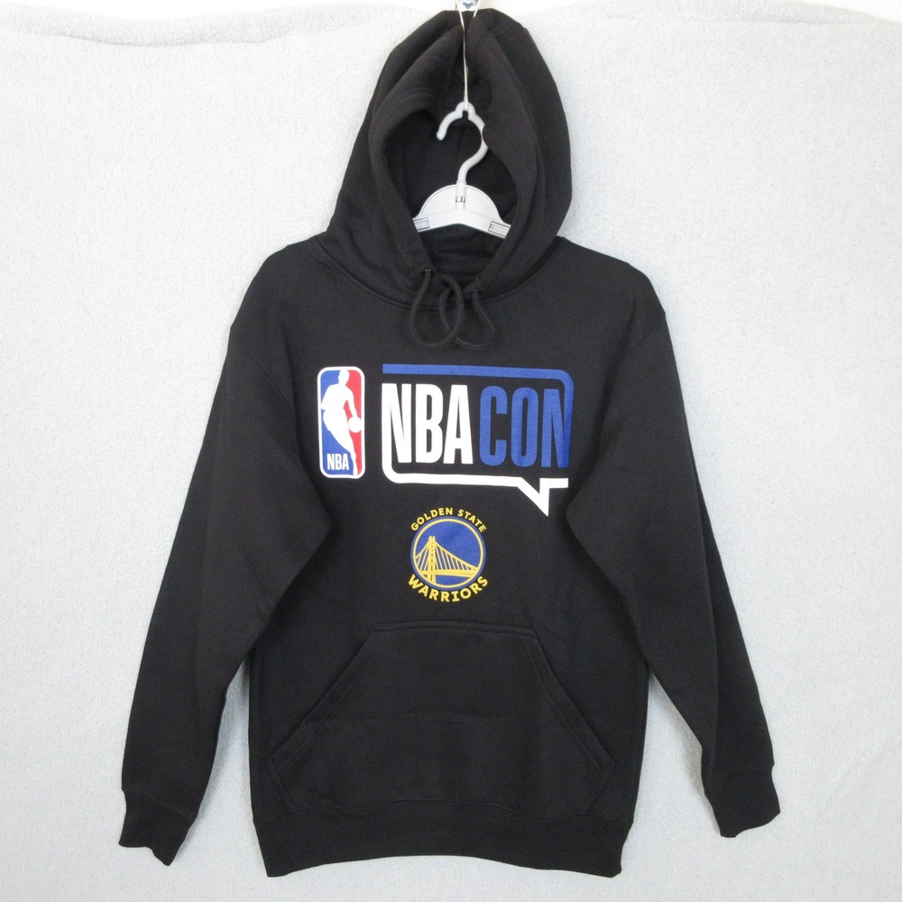 Golden State Warriors Hoodie Sweatshirt NBA CON Black‎ Men's Size S NEW